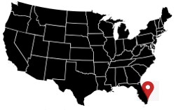 Mappa degli Stati Uniti con Miami evidenziata