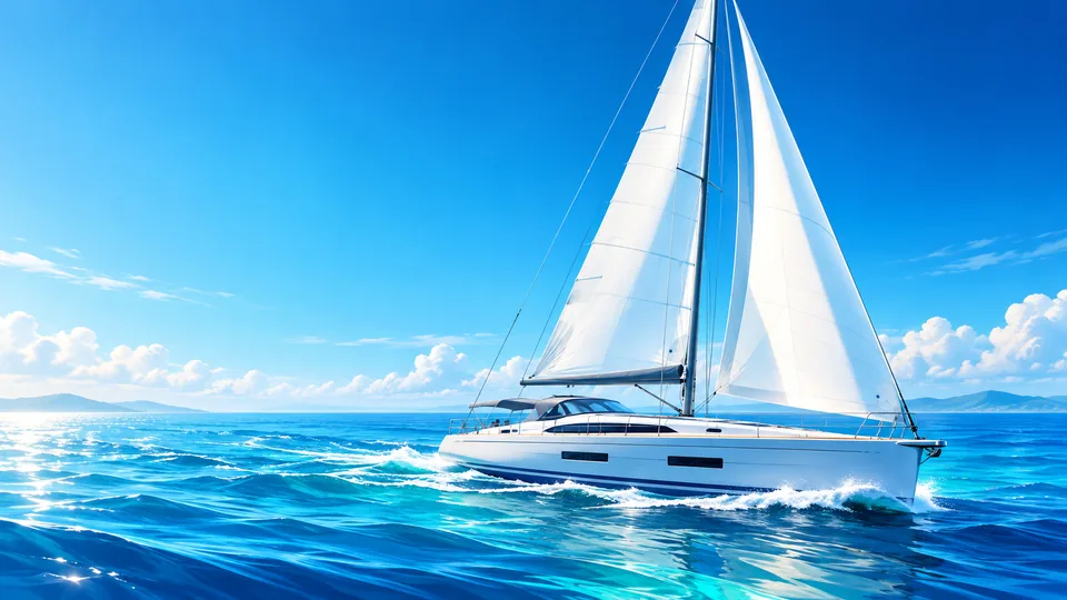 Illustrazione di uno yacht a vela